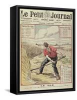 Peasant Cutting Wheat, Cover Illustration for 'Le Petit Journal', 1st August 1920-null-Framed Stretched Canvas