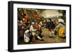 Peasant Dance, 1568 (Oil on Wood)-Pieter the Elder Brueghel-Framed Giclee Print