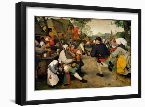 Peasant Dance, 1568 (Oil on Wood)-Pieter the Elder Brueghel-Framed Giclee Print
