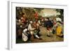 Peasant Dance, 1568 (Oil on Wood)-Pieter the Elder Brueghel-Framed Giclee Print