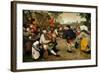 Peasant Dance, 1568 (Oil on Wood)-Pieter the Elder Brueghel-Framed Giclee Print