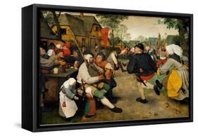 Peasant Dance, 1568 (Oil on Wood)-Pieter the Elder Brueghel-Framed Stretched Canvas