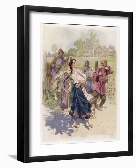 Peasant Dance in Little Russia-Frederic De Haenen-Framed Art Print