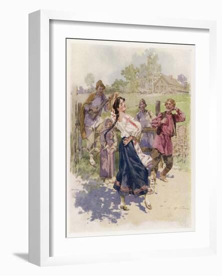 Peasant Dance in Little Russia-Frederic De Haenen-Framed Art Print