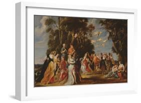 Peasant Dance (Oil on Panel)-Jan Wildens-Framed Giclee Print