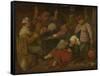 Peasant Drinking About-Adriaen Brouwer-Framed Stretched Canvas