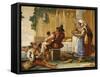 Peasant Family at Table-Giandomenico Tiepolo-Framed Stretched Canvas