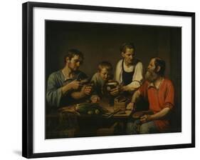 Peasant Family before Dinner, 1824-Fyodor Grigoryevich Solntsev-Framed Giclee Print