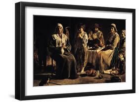 Peasant Family in an Interior, circa 1643-Louis Le Nain-Framed Giclee Print