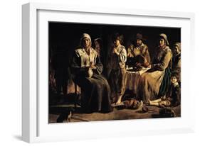 Peasant Family in an Interior, circa 1643-Louis Le Nain-Framed Giclee Print