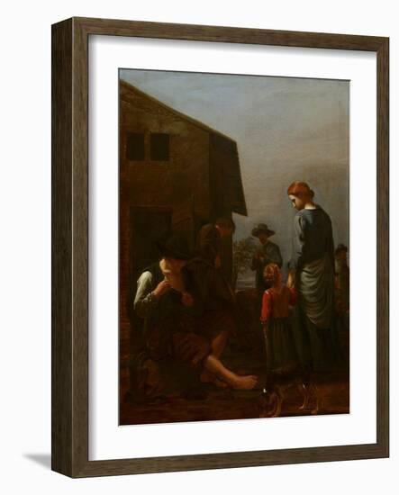 Peasant Family with Man Removing Fleas from Himself, 1656-60-Michael Sweerts-Framed Giclee Print