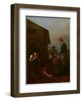 Peasant Family with Man Removing Fleas from Himself, 1656-60-Michael Sweerts-Framed Giclee Print