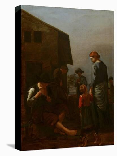 Peasant Family with Man Removing Fleas from Himself, 1656-60-Michael Sweerts-Stretched Canvas