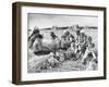 Peasant Farmers Eating Lunch in Wheat Fields-null-Framed Photographic Print