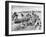 Peasant Farmers Eating Lunch in Wheat Fields-null-Framed Photographic Print