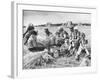 Peasant Farmers Eating Lunch in Wheat Fields-null-Framed Photographic Print