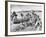 Peasant Farmers Eating Lunch in Wheat Fields-null-Framed Photographic Print