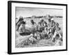 Peasant Farmers Eating Lunch in Wheat Fields-null-Framed Photographic Print