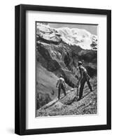 Peasant Farmers Haymaking at the Glacier Foot, Switzerland, 1936-F Hutzli-Framed Premium Giclee Print