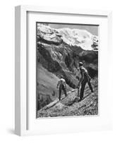 Peasant Farmers Haymaking at the Glacier Foot, Switzerland, 1936-F Hutzli-Framed Premium Giclee Print