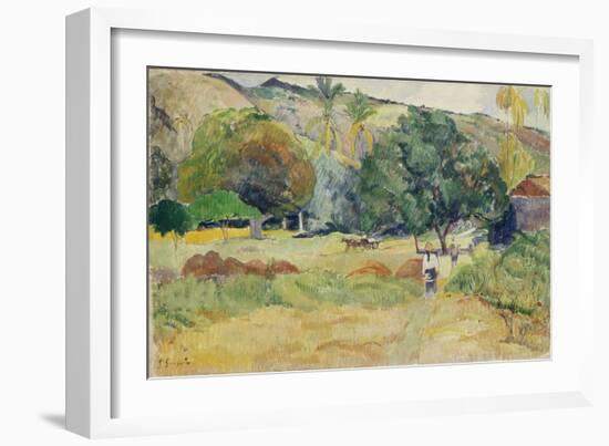 Peasant Garden (Landscape on Tahiti), 1892-Paul Gauguin-Framed Giclee Print