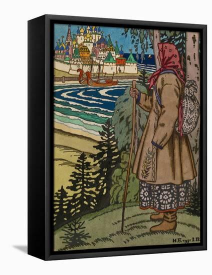 Peasant Girl. Illustration to the Book Contes De L'Isba, 1931-Ivan Yakovlevich Bilibin-Framed Stretched Canvas