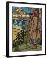 Peasant Girl. Illustration to the Book Contes De L'Isba, 1931-Ivan Yakovlevich Bilibin-Framed Giclee Print