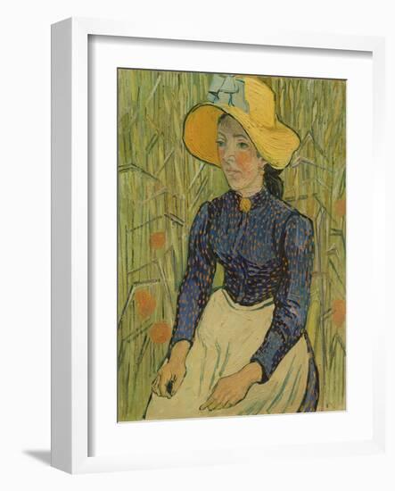 Peasant Girl in Straw Hat, 1890-Vincent van Gogh-Framed Giclee Print