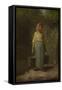 Peasant Girl Returning from the Well, C.1860 (Oil on Panel)-Jean-Francois Millet-Framed Stretched Canvas