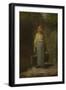 Peasant Girl Returning from the Well, C.1860 (Oil on Panel)-Jean-Francois Millet-Framed Giclee Print