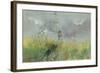 Peasant Girls in a Poppy Field watercolor-Pompeo Mariani-Framed Giclee Print