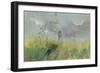 Peasant Girls in a Poppy Field watercolor-Pompeo Mariani-Framed Giclee Print