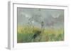 Peasant Girls in a Poppy Field watercolor-Pompeo Mariani-Framed Giclee Print