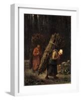 Peasant Girls with Brushwood, C1852-Jean Francois Millet-Framed Giclee Print