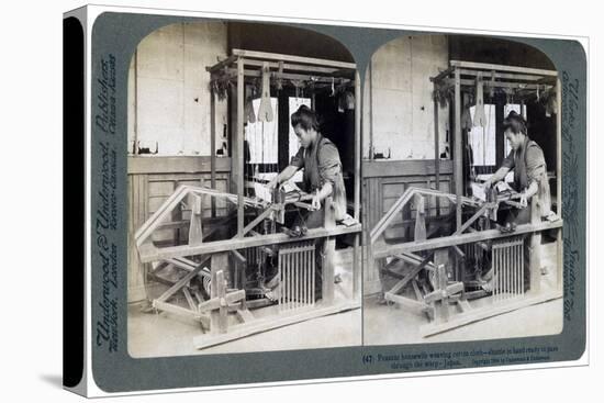 Peasant Housewife Weaving Cotton Cloth, Japan, 1904-Underwood & Underwood-Stretched Canvas