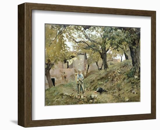 Peasant in Montemurlo Countryside-Telemaco Signorini-Framed Giclee Print