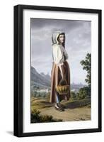 Peasant in the Background of Maddaloni-Giovanni Battista Lusieri-Framed Giclee Print