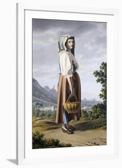 Peasant in the Background of Maddaloni-Giovanni Battista Lusieri-Framed Giclee Print