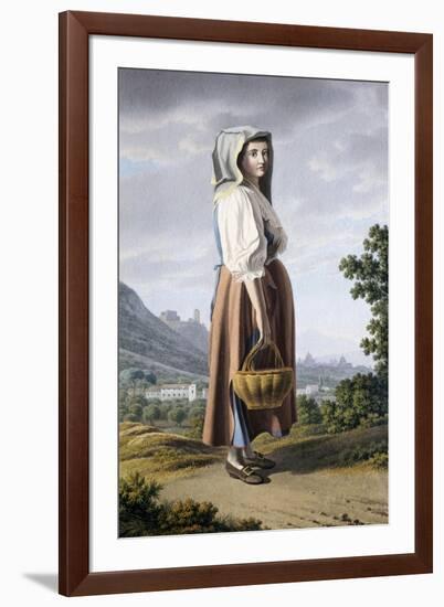 Peasant in the Background of Maddaloni-Giovanni Battista Lusieri-Framed Giclee Print