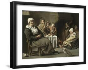 Peasant Interior with an Old Flute Player-Louis Le Nain-Framed Giclee Print