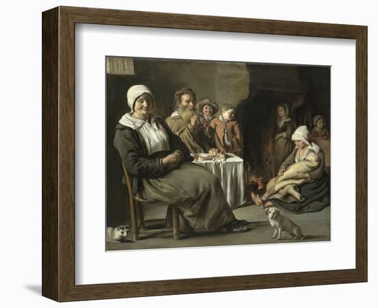 Peasant Interior with an Old Flute Player-Louis Le Nain-Framed Giclee Print