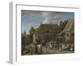 Peasant Kermis-David Teniers II-Framed Art Print