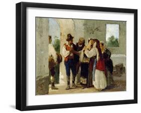 Peasant Leaving Family Home to Get Married in Another Village, 1855-Eleuterio Pagliano-Framed Giclee Print