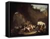 Peasant Picnic in Grotto-Pietro Fabris-Framed Stretched Canvas