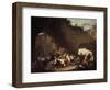 Peasant Picnic in Grotto-Pietro Fabris-Framed Giclee Print