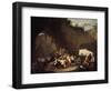 Peasant Picnic in Grotto-Pietro Fabris-Framed Giclee Print