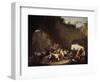 Peasant Picnic in Grotto-Pietro Fabris-Framed Giclee Print