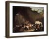 Peasant Picnic in Grotto-Pietro Fabris-Framed Giclee Print