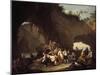 Peasant Picnic in Grotto-Pietro Fabris-Mounted Giclee Print