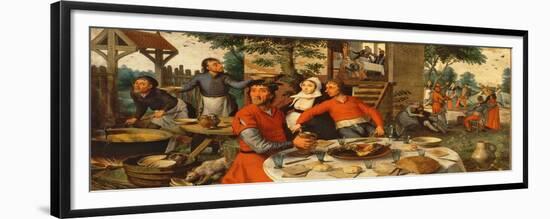 Peasant's Feast, 1550-Pieter Aertsen-Framed Giclee Print